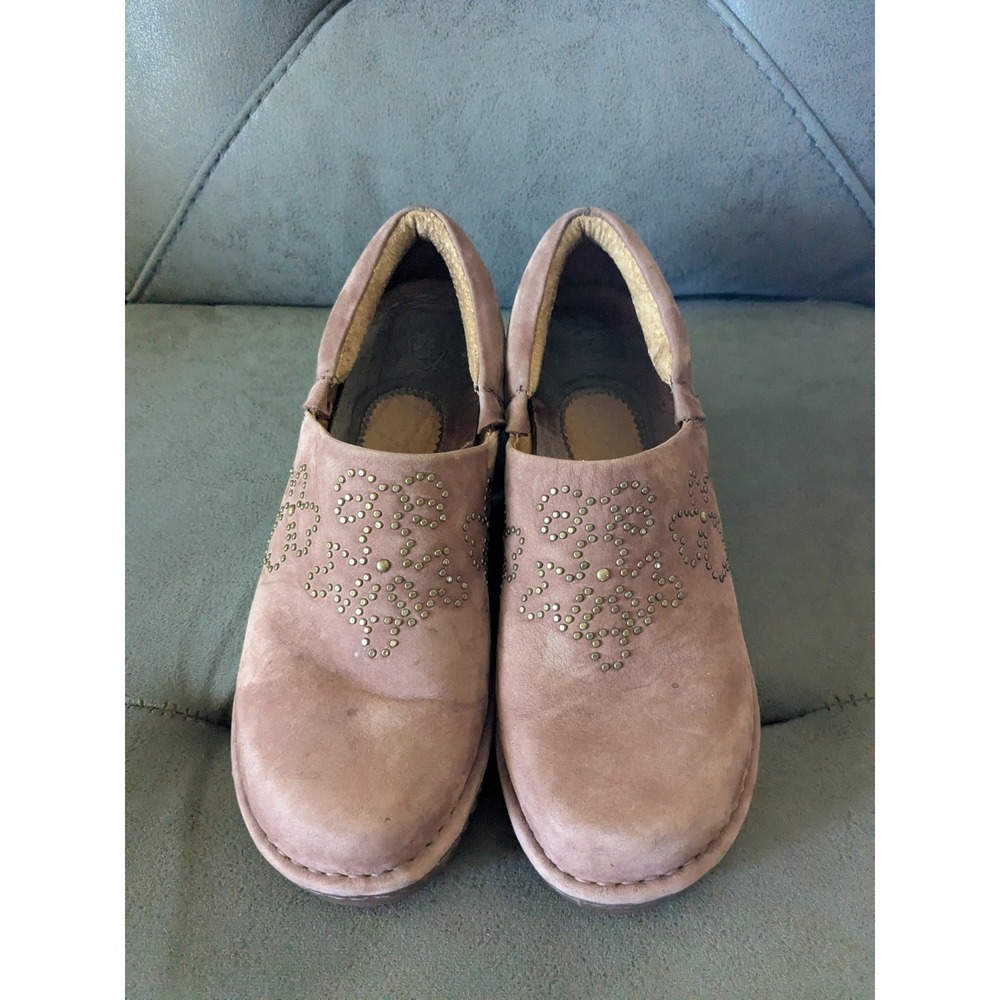 Ariat Womens 8.5 B Pink Leather Studded Clogs Mules Slip On Shoes 21201 Rose